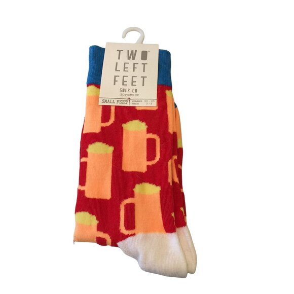 TWO LEFT FEET Sock Co Small Feet Beer Mugs Men's 5-8 - Picture 1 of 4